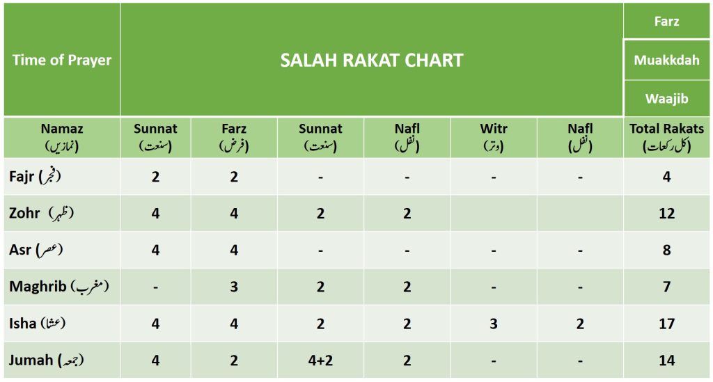 SALAH CHART